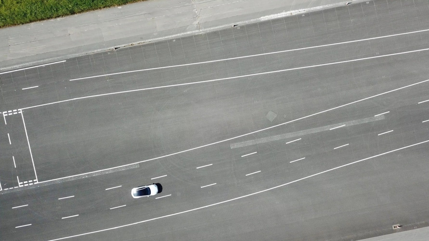 Tesla Model S in testing at the Thatcham Research test track