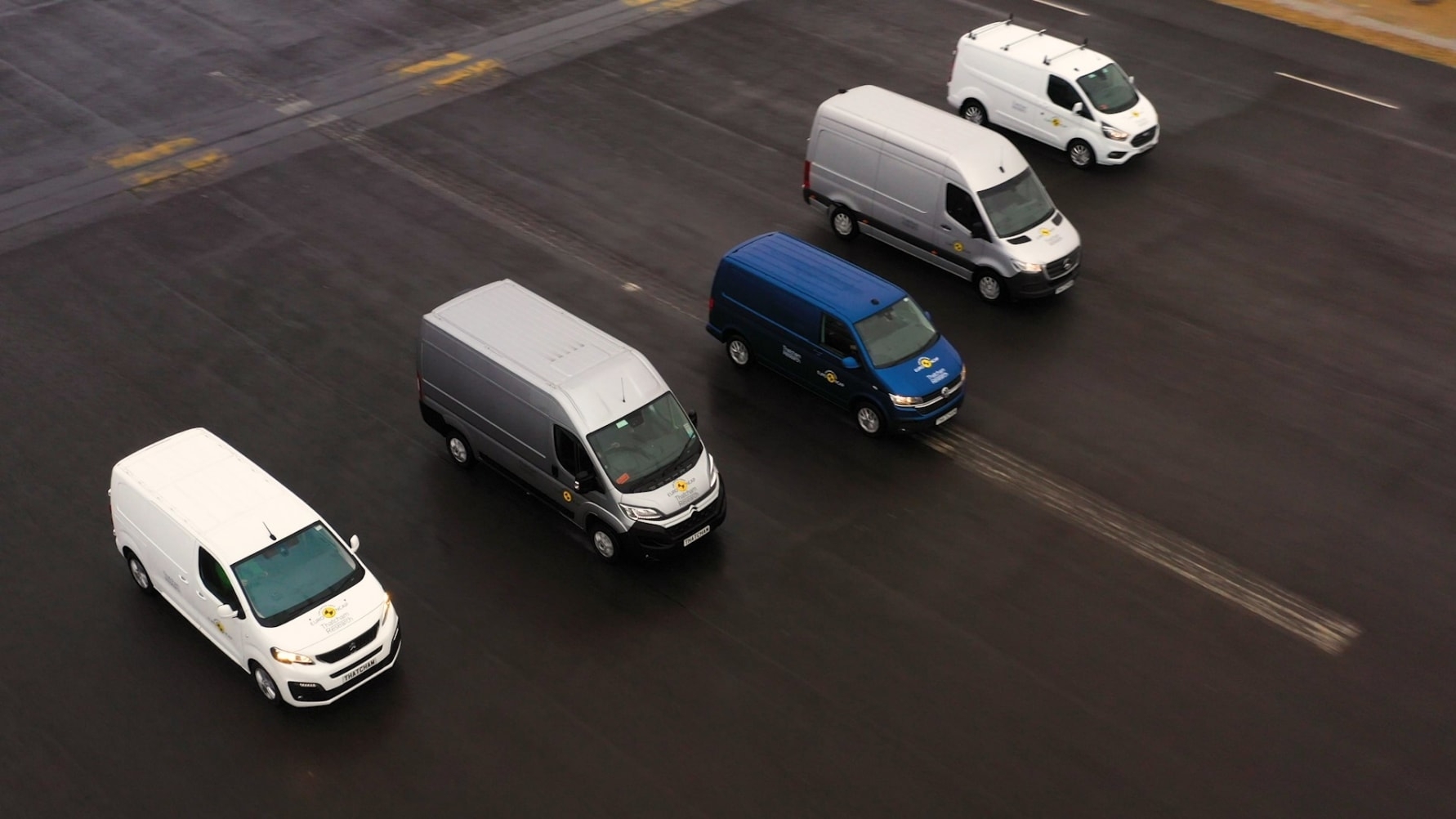 Commercial Vans tested at the Thatcham Research active safety facility 1